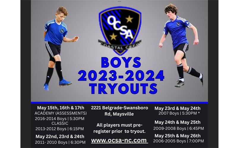 Register Now for 2023 - 2024 Tryouts
